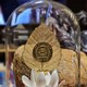 Lá bồ đề chữ đứng trong hộp kính mạ vàng 24K