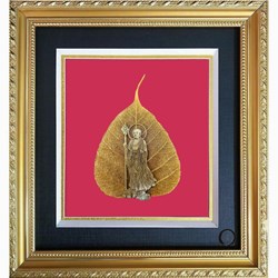 Khung tranh lá bồ đề mạ vàng 24K (K-01)