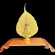 Tượng phật tọa thiền và lá bồ đề mạ vàng 24K