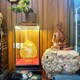 Tác phẩm nghệ thuật, quà tặng lưu niệm, Lá bồ đề mạ vàng 24K gắn hoa sen làm từ ngà voi