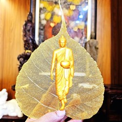 Tác phẩm nghệ thuật, quà tặng lưu niệm, tượng phật và lá bồ đề mạ vàng