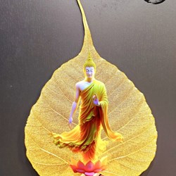 Tác phẩm nghệ thuật, quà tặng lưu niệm, tượng phật và lá bồ đề mạ vàng